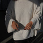 Off White Round Neck Stitch Pullover