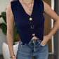 Navy Vest With Golden Buttons