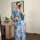 The Italian Blue Purple Paisly Dress With Embroidery & Tassels