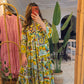 The Positano Embroidered Blue Lemon Dress
