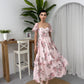 Pink Vintage Chiffon Purfy Sleeves Dress