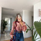 Burgundy Chiffon Vintage Blouse With Ribbons
