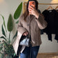 Cafe Wool Jacket With Pockets & Detachable Scarf