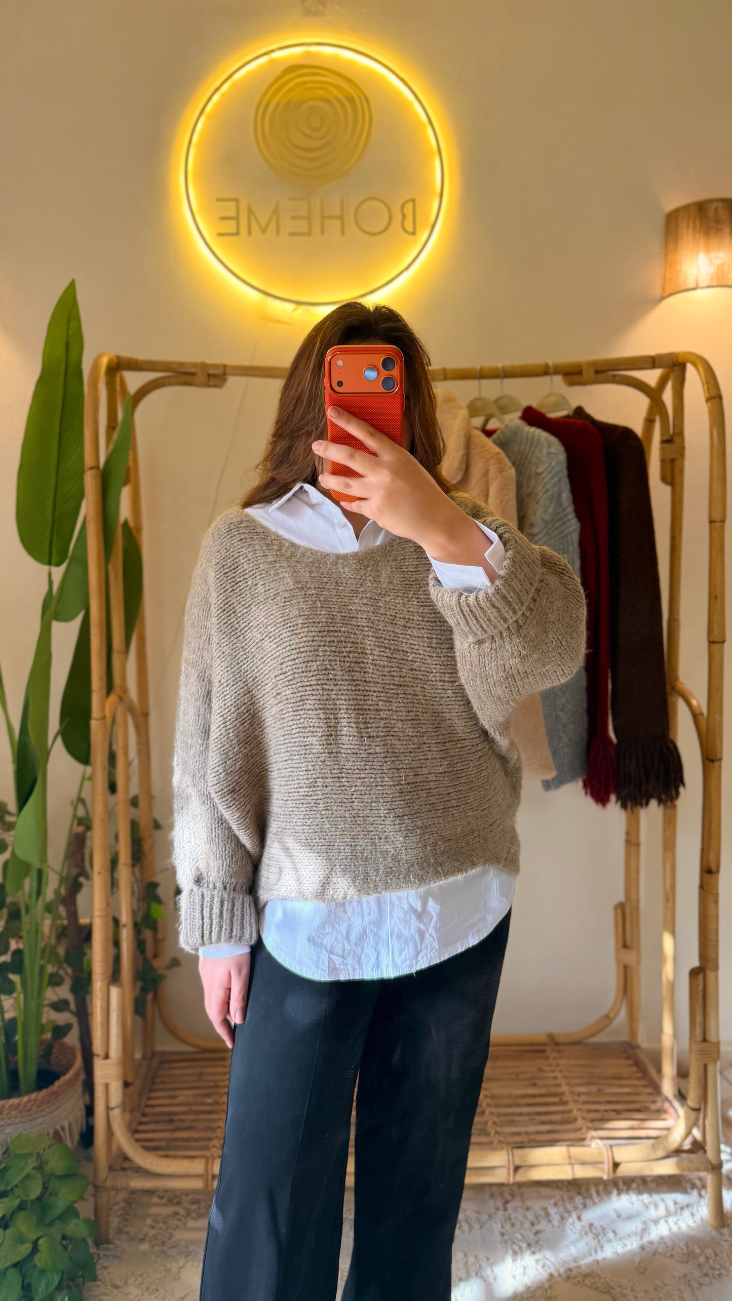 Cafe Boat Neck Heavy Pullover