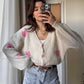 Beige X Pink Heart Triko Cardigan