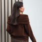 Brown Twist Shoulder Pullover