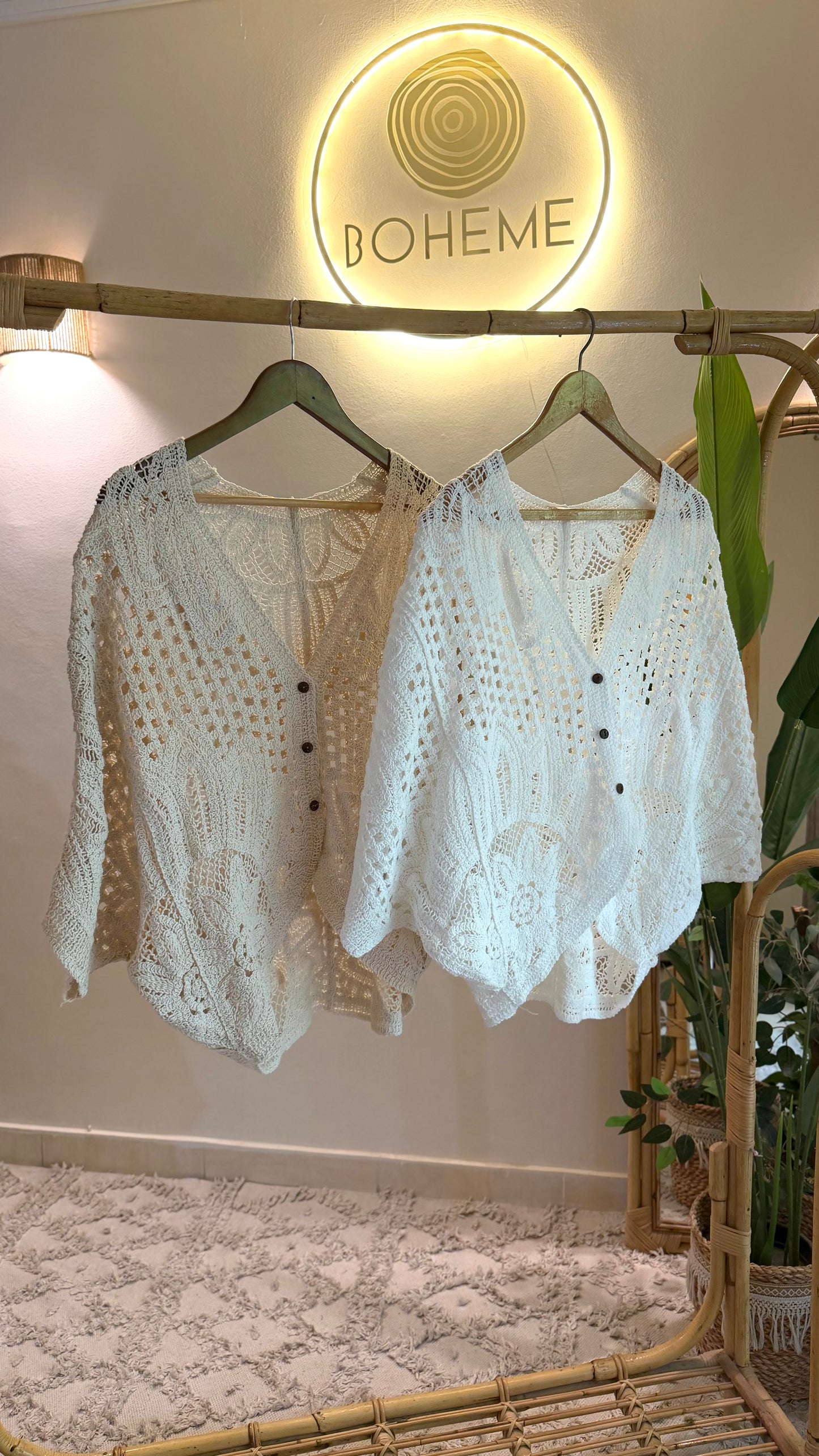 White Crochet Top With Buttons