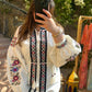 White Floral Embroidered Shirt Blouse With Lace