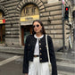 Black Golden Buttons Wool Jacket