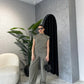 Olive Draped Asymmetric Top Set