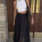 Boho Black Asymmetrical Chiffon Skirt