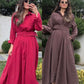 Brown Belted Shirt Dress