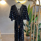Paisley Black Golden Tasseled Dress