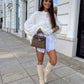 Italian White Triko Cardigan With Golden Buttons