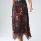 Boho Patchwork Asymmetrical Chiffon Skirt With Leather Belt