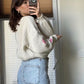 Beige X Pink Heart Triko Cardigan
