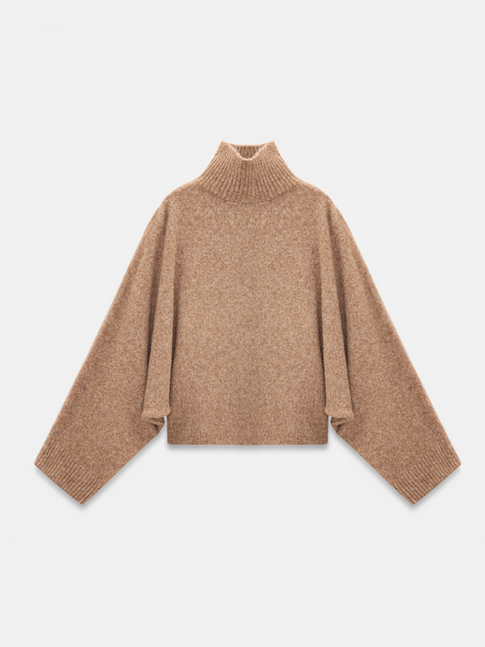 Cafe Bat Sleeves High Neck Pullover