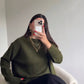 Basic Olive Round Neck Pullover