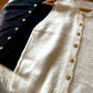 Cream Vest With Golden Heart Buttons