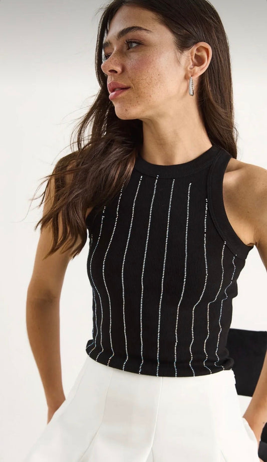 Glammy Black Tank Top