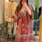 The Italian Orange Paisly Dress With Embroidery & Tassels