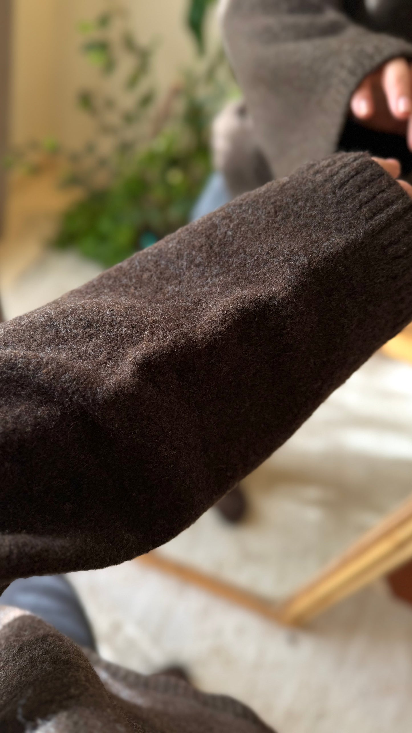 Brown Oversized Pullover With Bell Sleeves