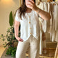 Lace White Embroidered Paisley Vest