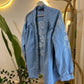 Light Blue Denim Embroidered Floral Kimono