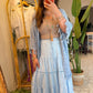 Baby Blue Crochet Tasseled Kimono
