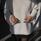 Off White Round Neck Stitch Pullover