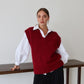 Burgundy Triko Vest