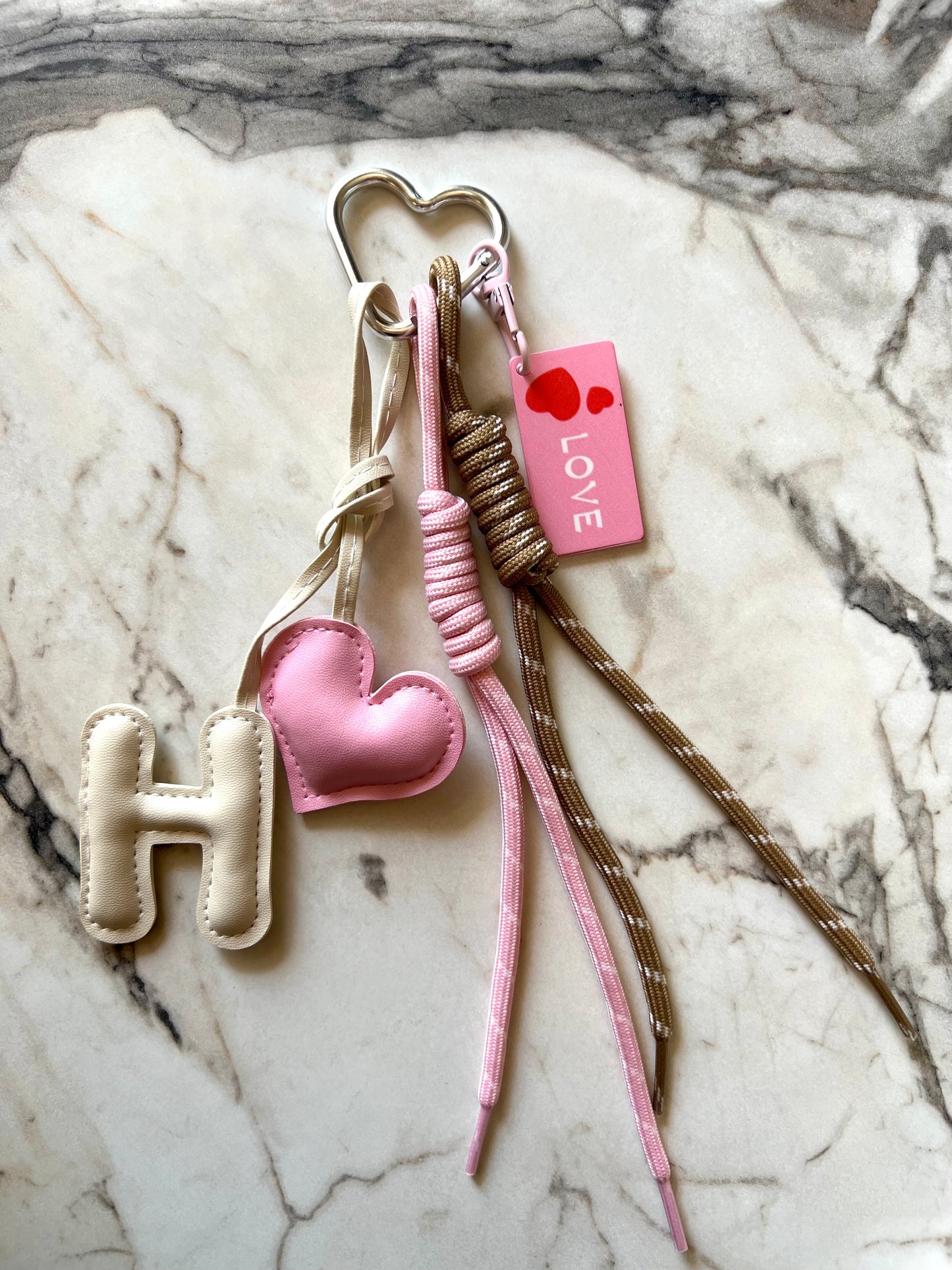 H Letter Heart Bag Charm