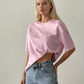 Pink Pearl Bows Emballished T-Shirt