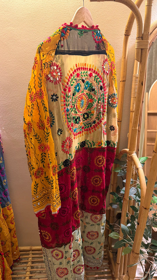 The Indian Handmade Embroidery Patchowrk Kimono (Pattern 3)