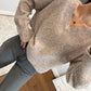 Beige V Neck Pullover