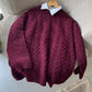 Burgundy Braided Bell Sleeves Pullover