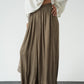 Olive Crinkled Satin Flowy Pants