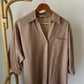 Khaki Linen Oversized Shirt