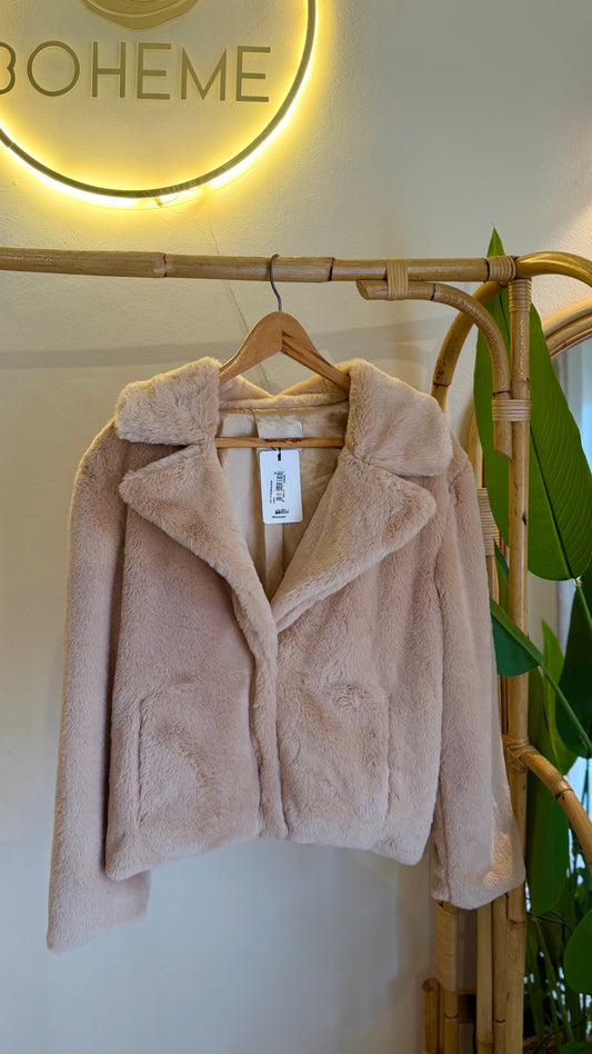 Beige Fury Jacket With Pockets