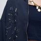 Navy Embroidered Bomber Jacket