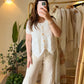 Lace White Embroidered Paisley Vest