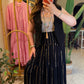 Black Cotton Golden Threads Indian Skirt