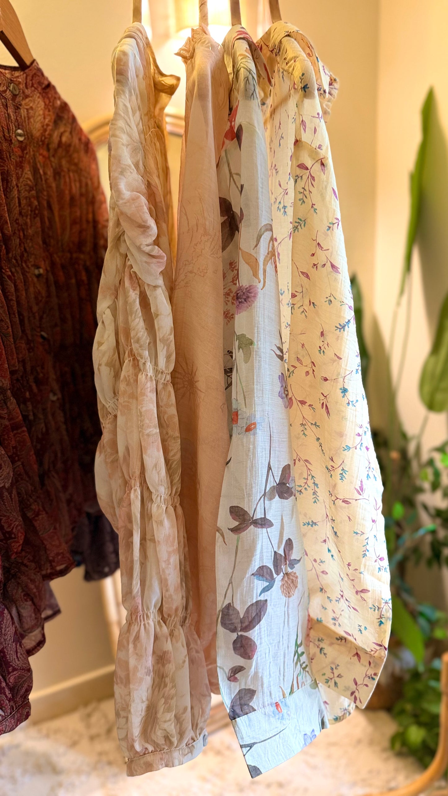 Buttur Yellow Chiffon Floral Shirt With Ties