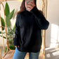 Black Quarter Zip Up Collar Pullover