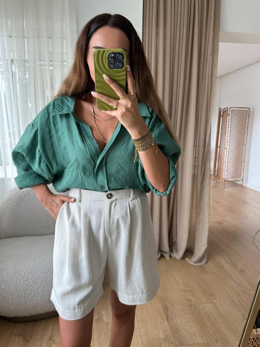 Oversized Emerald Green Shirt
