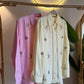 Yellow Linen Bead-Embellished Shirt