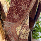 Burgundy Beige Cotton Double-Face Pashmina