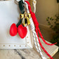 Cherry With Golden Bow Bag Charm