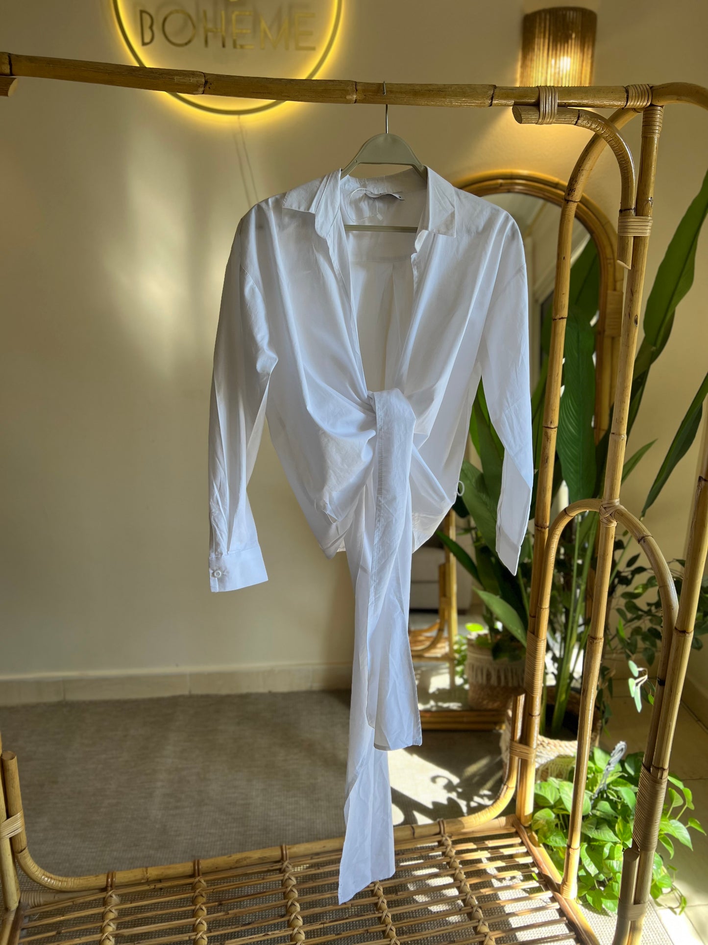 White Tie Wrapped Shirt