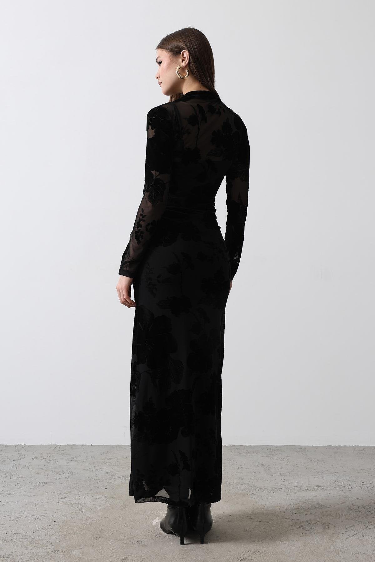Black Velvet & Tull Bodycon Dress